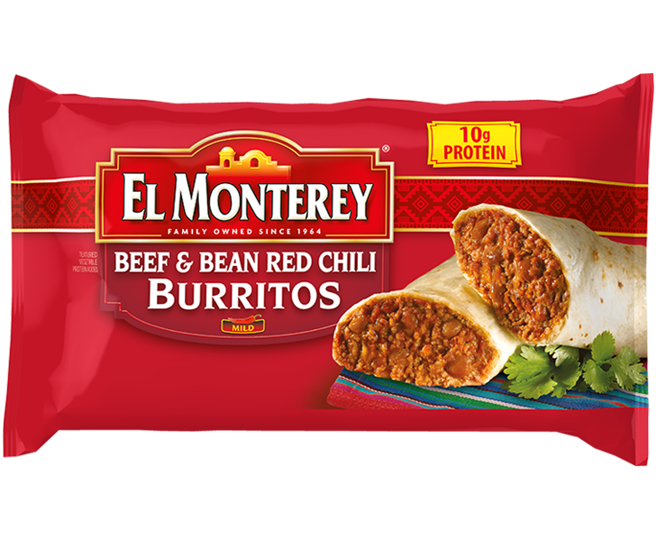 El Monterey Beef & Bean Chimichangas, 32 oz, 8 Count (Frozen)