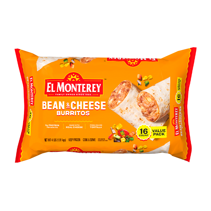 El Monterey Classic Bean & Cheese Burritos, 16 count