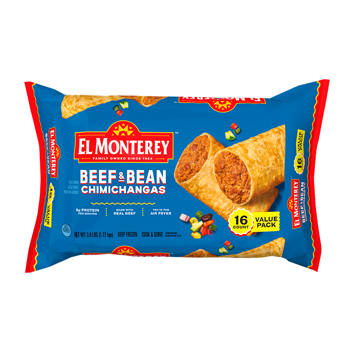 El Monterey Classic Beef & Bean Chimichangas, 16 count