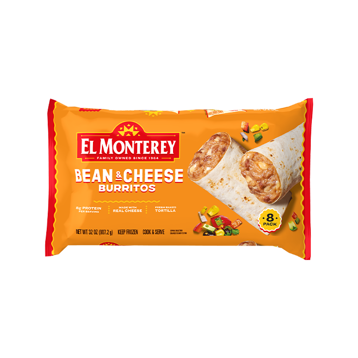El Monterey Classic Bean & Cheese Burritos, 8 count