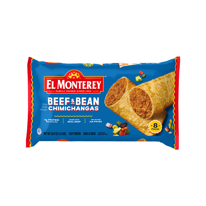 El Monterey Classic Beef & Bean Chimichangas, 8 count