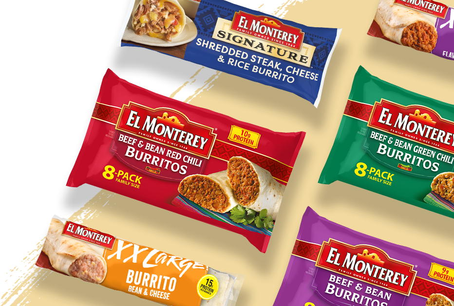 El Monterey Signature Shredded Steak, Cheese & Rice Chimichangas 54 oz, 12 Ct (Frozen)