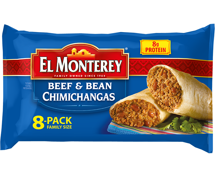 El Monterey® Beef Bean and Cheese Flavor Chimichangas, 8 ct / 30.4 oz -  Food 4 Less