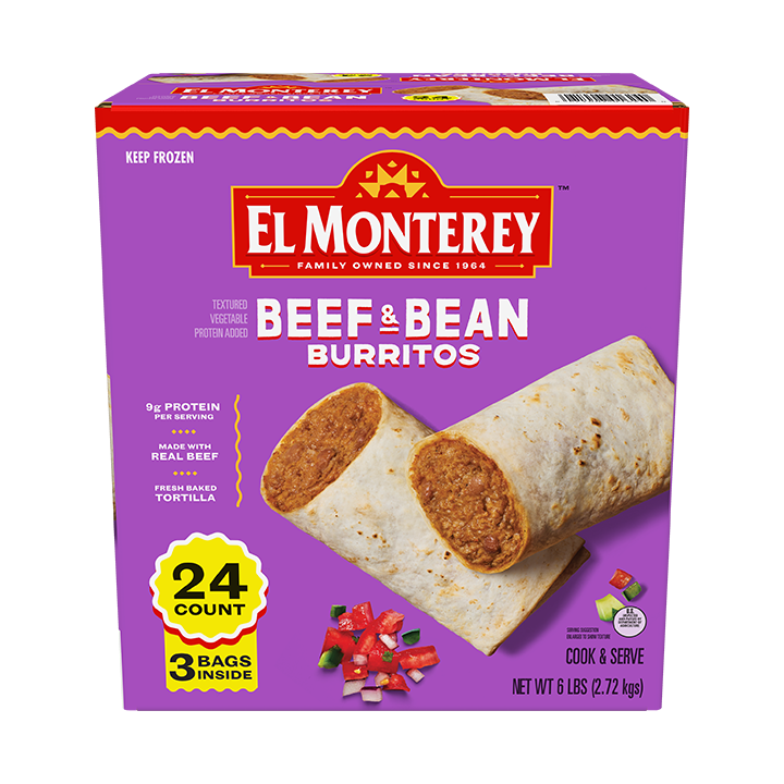 El Monterey Classic Beef & Bean Burritos, 24 count