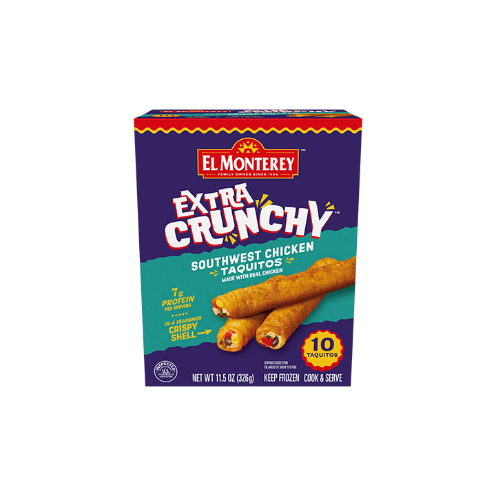 El Monterey Extra Crunchy Southwest Chicken Taquitos, 10 count