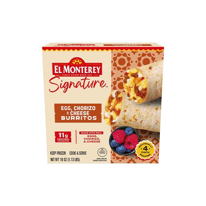 El Monterey Signature Egg, Chorizo & Cheese Breakfast Burritos