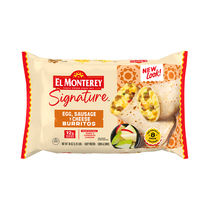 El Monterey Signature Egg, Sausage & Cheese Burritos, 8 count