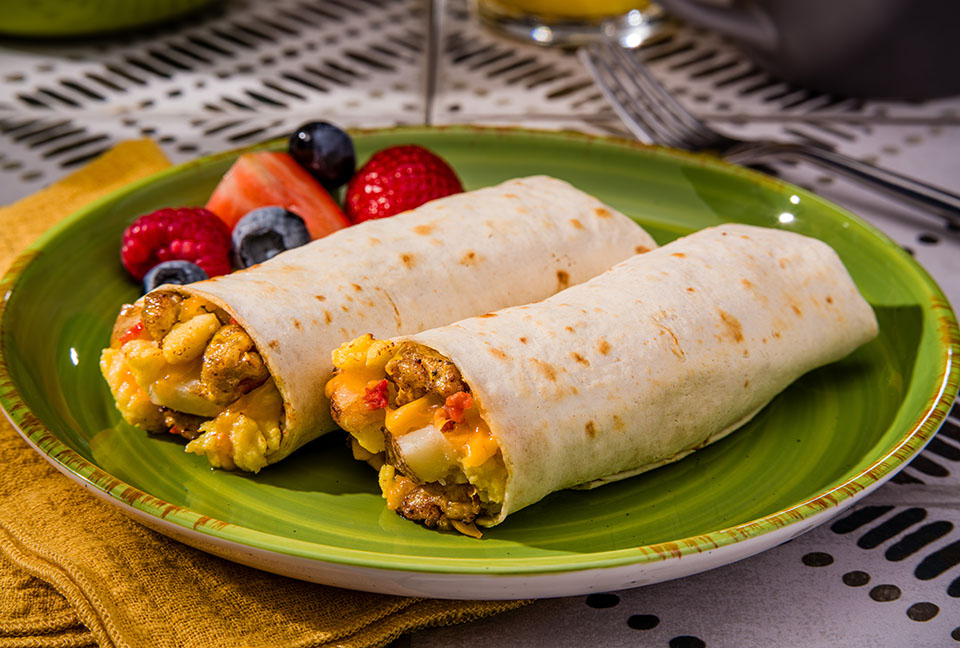 El Monterey Signature Egg, Sausage, Seasoned Potatoes & Cheese Burrito