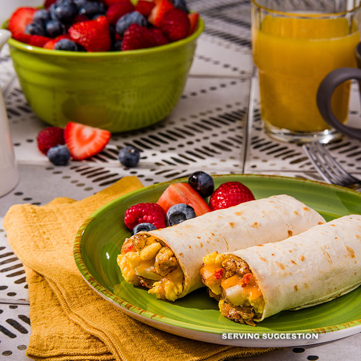 El Monterey Signature Egg, Sausage, Seasoned Potatoes & Cheese Burritos