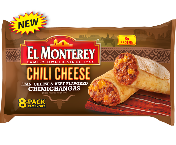 El Monterey Chimichangas Burritos Spicy Jalapeno Bean & Cheese (8 ct)