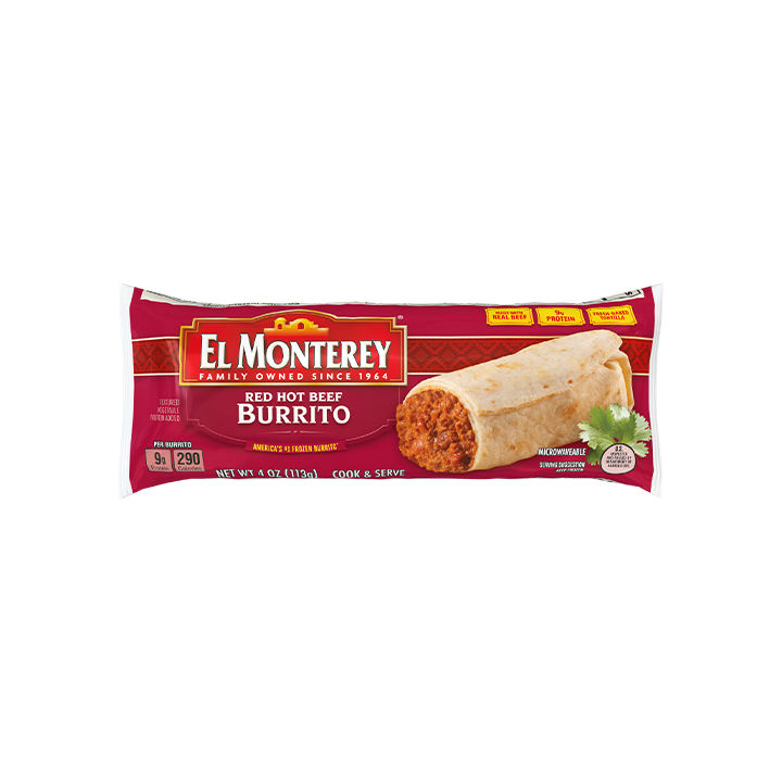 El Monterey Classic Red Hot Beef Burrito, single