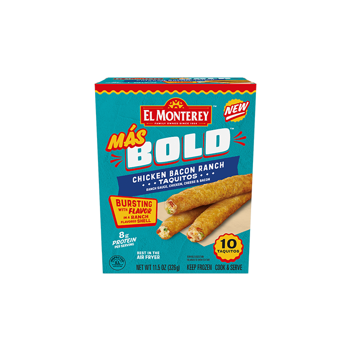El Monterey Más Bold Chicken Bacon Ranch Taquitos, 10 count