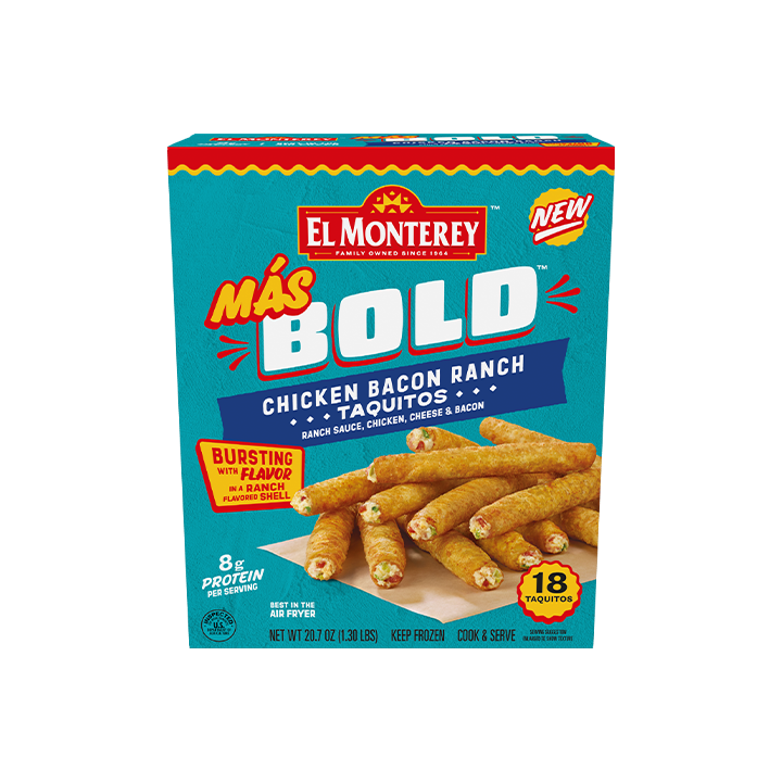 El Monterey Más Bold Chicken Bacon Ranch Taquitos, 18 count